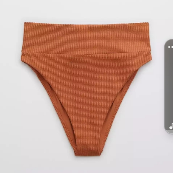 Sold 🆕️ NWT Aerie Waffle High Cut Cheeky Bikini Bottom - Picture 3 of 8